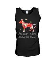A Girl Love Bull Terrier Unisex Tank thumbnail