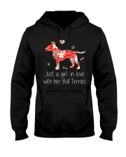 A Girl Love Bull Terrier Hooded Sweatshirt front