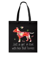 A Girl Love Bull Terrier Tote Bag thumbnail