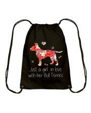 A Girl Love Bull Terrier Drawstring Bag thumbnail