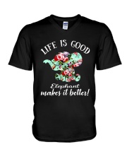 Life Is Good Elephant Makes It Better V-Neck T-Shirt thumbnail