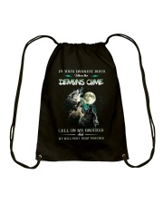Wolf In Your Darknest Hour Drawstring Bag thumbnail