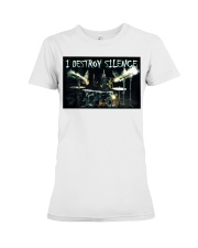 drummer destroy silence pt lqt ngt Premium Fit Ladies Tee tile