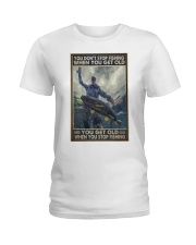 Flyfishing get old pt dvhh ngt Ladies T-Shirt tile
