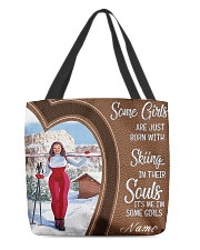 Skiing girl born custom tote lqt-ngt All-over Tote back