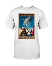 heliskiing2 choose st fun pt mttn dqh Classic T-Shirt tile