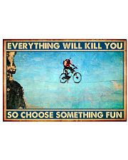 Mountain biking slacklining choose fun mttn nna Horizontal Poster tile