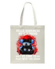 Black cat diving hello darkness mttn-nth Tote Bag tile