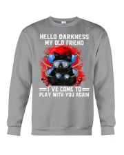 Black cat diving hello darkness mttn-nth Crewneck Sweatshirt tile