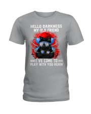 Black cat diving hello darkness mttn-nth Ladies T-Shirt tile