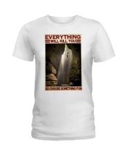 Caving choose fun dvhd-ntv Ladies T-Shirt tile