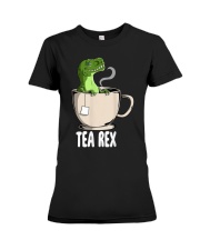 Tea Rex Funny T Rex Dinosaur Joke Pun Tyrannosaurus T-Shirt Premium Fit Ladies Tee tile