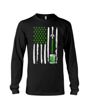 American Flag St Patrick's Day Shamrock Drinking Beer Irish T-Shirt Long Sleeve Tee tile