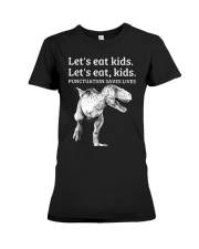 Funny Let's Eat Kids Punctuation Saves Lives Grammar T Shirt Premium Fit Ladies Tee tile