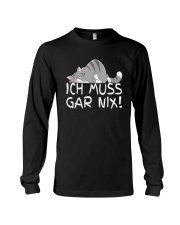 Lazy Cat Ich Muss Gar Nix Gifts for Cat Lovers T-Shirt, black Long Sleeve Tee tile