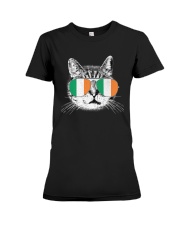 Irish American Flag Ireland Flag ST PATRICKS DAY Gift Cat Premium T-Shirt Premium Fit Ladies Tee tile