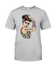 Autism Mom Unbreakable Rosie The Riveter Strong Woman Power T-Shirt Classic T-Shirt front