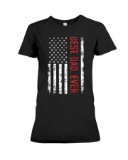 Best dad ever US american flag gift for father's day Short Sleeve T-Shirt Premium Fit Ladies Tee tile