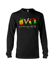 Peace Love Juneteenth Fist Black Girl Black Queen & King T-Shirt Long Sleeve Tee tile
