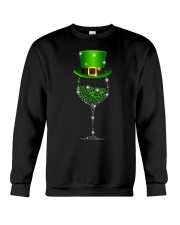 Womens St Patrick's Day Shamrock Wine Glass Gift For Womens Mens V-Neck T-Shirt Crewneck Sweatshirt tile