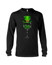 Womens St Patrick's Day Shamrock Wine Glass Gift For Womens Mens V-Neck T-Shirt Long Sleeve Tee tile