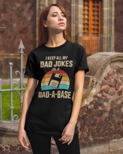 Mens Funny dad jokes in dad-a-base vintage for father's day Classic T-Shirt apparel-classic-tshirt-lifestyle-06
