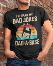 Mens Funny dad jokes in dad-a-base vintage for father's day Classic T-Shirt apparel-classic-tshirt-lifestyle-26