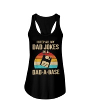 Mens Funny dad jokes in dad-a-base vintage for father's day Ladies Flowy Tank tile