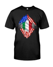 Super Italian Heritage Proud Italy Roots USA Flag T-Shirt Classic T-Shirt front