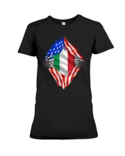Super Italian Heritage Proud Italy Roots USA Flag T-Shirt Premium Fit Ladies Tee tile
