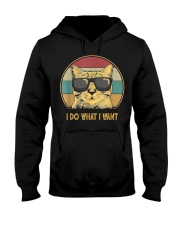 Retro I do what I want cat funny cat lover Hooded Sweatshirt tile