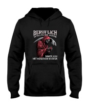 Beruflich wollte ich schon immer was mit Menschen machen Hooded Sweatshirt tile