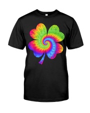 Irish Shamrock Tie Dye Happy St Patrick's Day Go Lucky Gift T-Shirt Premium Fit Mens Tee tile