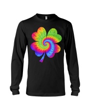 Irish Shamrock Tie Dye Happy St Patrick's Day Go Lucky Gift T-Shirt Long Sleeve Tee tile