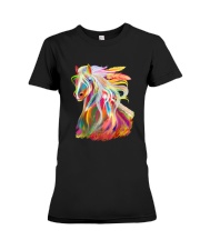 Horse Head Watercolor Equestrian T-Shirt Premium Fit Ladies Tee tile