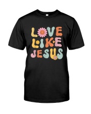 Groovy Love Like Jesus Religious God, Girls Women Christian T-Shirt Premium Fit Mens Tee tile
