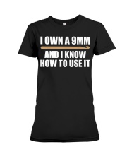 Funny Crochet For Women Men 9mm Crochet Hook Yarn Crocheter T-Shirt Premium Fit Ladies Tee tile