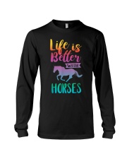Cute Life Is Better With Horses Horseback Riding Long Sleeve Tee tile