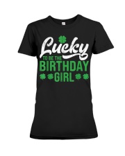 Lucky To Be The Birthday Girl St. Patrick's Day Irish Cute T-Shirt Premium Fit Ladies Tee tile