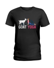 Funny Goat Woman Yoga Favorite Animal Goat Farmer Yogi Pose T-Shirt Ladies T-Shirt tile