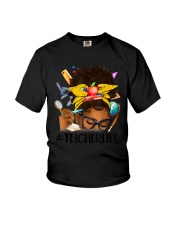 Teacher Life Black Afro African American Back To School Girl T-Shirt Youth T-Shirt tile