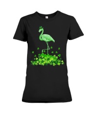 Flamingo St Patricks Day Women Irish Flamingo Green T-Shirt Premium Fit Ladies Tee tile