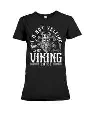 Mens I'm Not Yelling This Is My Viking Voice North Myth Vikings Premium Fit Ladies Tee tile