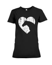 Horse Heart Silhouette For Cowgirl Equestrian Graphic Print T-Shirt Premium Fit Ladies Tee tile