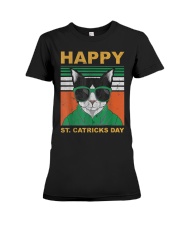 Happy St Catricks Day Cat Humor St. Patrick’s Day Kitten T-Shirt Premium Fit Ladies Tee tile