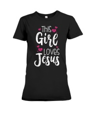 This Girl Loves Jesus Gift For Christian Teen Kid Cool Women T-Shirt Premium Fit Ladies Tee tile