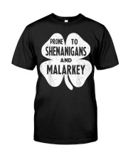 Prone To Shenanigans And Malarkey Funny St Patricks Day Boys T-Shirt Premium Fit Mens Tee tile