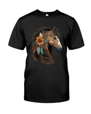 Equestrian Horse Portrait Western CowGirl Horseback Riding T-Shirt Classic T-Shirt front