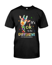 Autism Awareness Cute Giraffe Animal Its Ok To Be Different T-Shirt Premium Fit Mens Tee tile