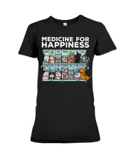 My Medicine For Happiness Called Cats every day kitten cat Premium Fit Ladies Tee tile
